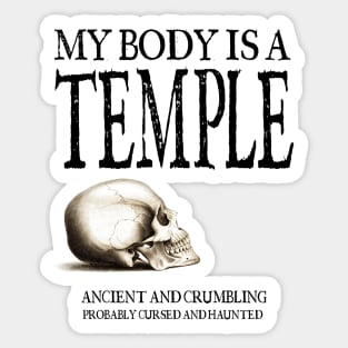 My Body Is A Temple - Exercise and Fitness Sticker